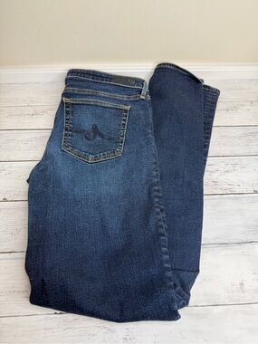 Ag Adriano Goldschmied Straight Leg Jeans Dark Blue Denim, The Harper